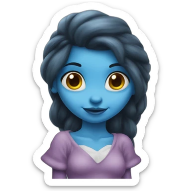 smurfette, blue skin sticker