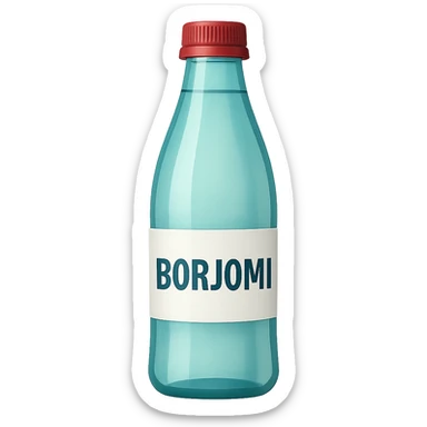 Borjomi water bottle emoji with label, variation 1 sticker