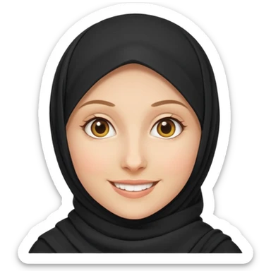 Make a girl with a hijab duolingo emojies styles and make her white and only her face appear and looking forward not left or right sticker