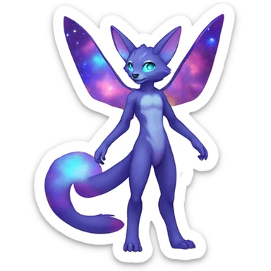Shiny Colorful Anthro Sona Fakemon Nebula Full Body sticker