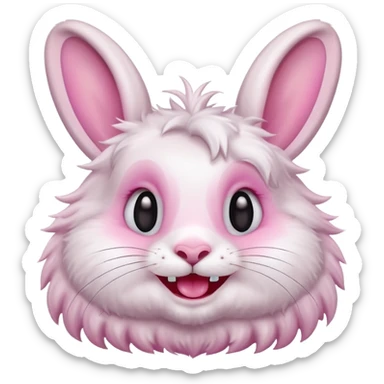 Cute rabbit with teeth emoji sticker
