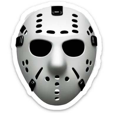 Friday 13th hockey mask，whitesimple sticker