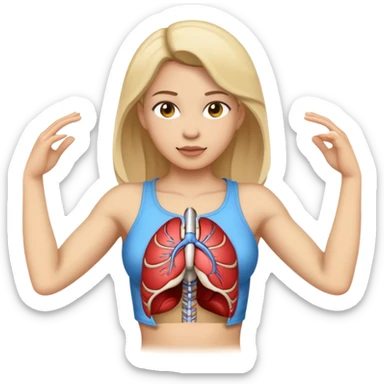 clothed full upper body anatomy female front sticker