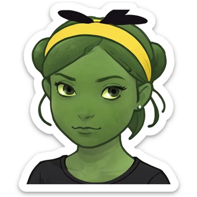 girl in black shirt indoors sticker