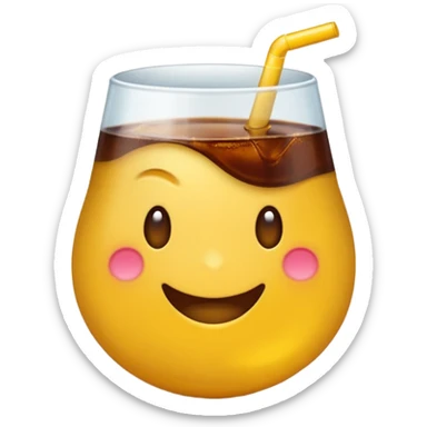 Um emoji dos amarelos mesmo com cara apaixonada, com cola despejada na cara sticker