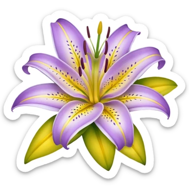 Lirio blanco morado y amarillo sticker