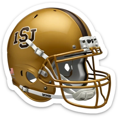 college football player helmets dark gold  sticker