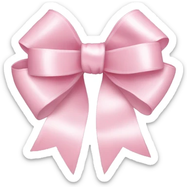 light pink ribbon bow sticker