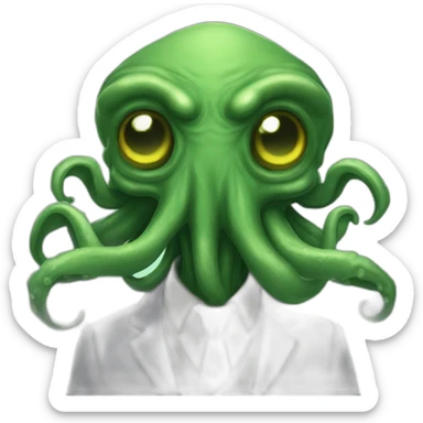 Cthulhu human say hi sticker