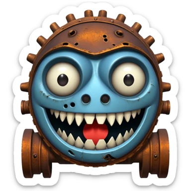 Thomas the Tank Engine died and become abomination  incomprehensible lovecraftian horror sticker