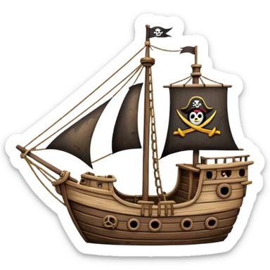 little pirate ship for penguins sticker