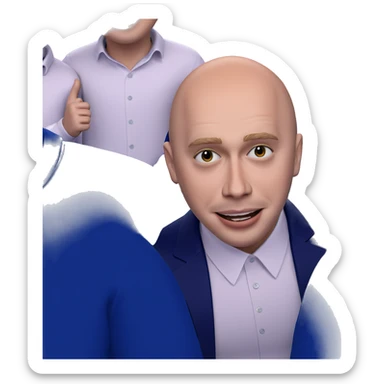 boys in blue jackets smiling sticker