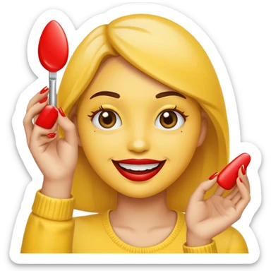 Sassy emoji nails 💅🏼+😉+👄 not realistic like a yellow emoji  sticker
