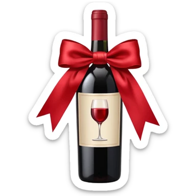 ribbon decoration on a wine bottle sticker