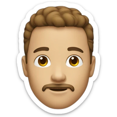 45 whiten guy with short brown hair a goatee sticker