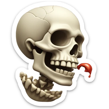 Skull dropping his jaw ￼ blow his mind sticker