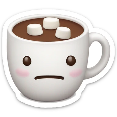 Cute Mug of hot chocolate with mini marshmallows sticker