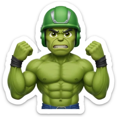 hulk de capacete sticker