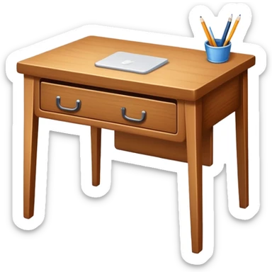 Make me a small, very simple emoji of a desk without chair and no computer sticker