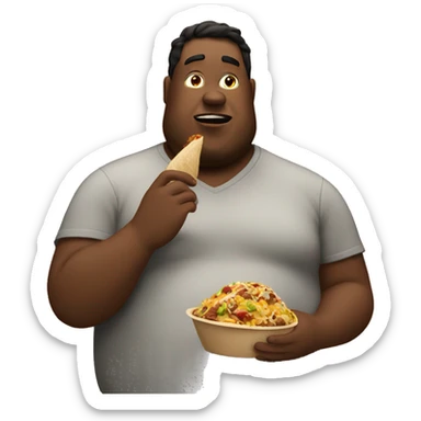 fat person eating chipotle  sticker