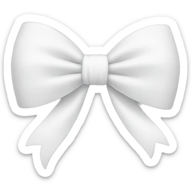 White bow on white bow sticker