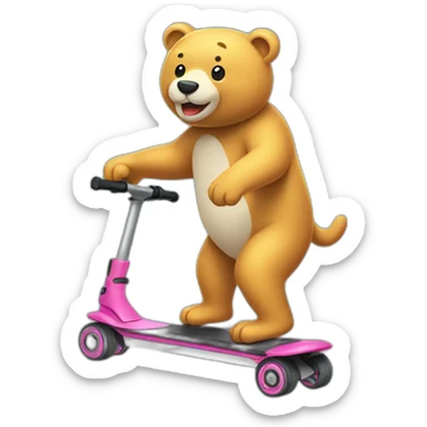 patinete electrico oso sticker