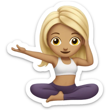 A girl with long blonde hair doing yoga sticker