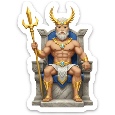 god zeus statue on a throne sticker
