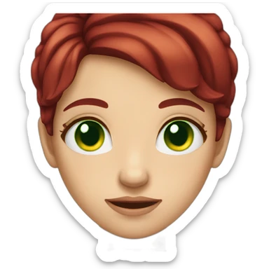 woman with burgundy hair and green eyes is crying sticker