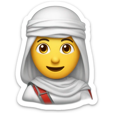 Un arabe souriant avec une ceinture avec des tubes rouges  sticker