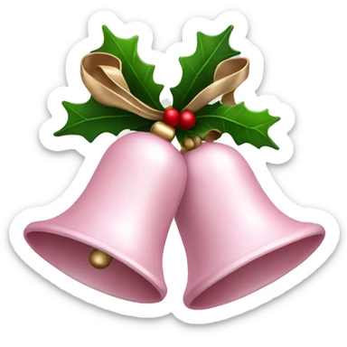 Light pink Christmas bells  sticker