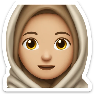 White girl brown hair wrapped in blanket  sticker