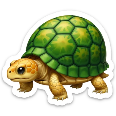 A young very small yellow tortoise sticker