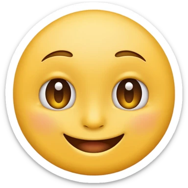 Emoji, yellow round smirking face sticker