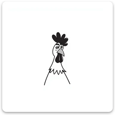 Hei Hei rooster from Moana with tall comb and confused expression sticker