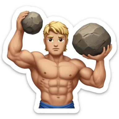 Atlas the greek god with a big rock  sticker