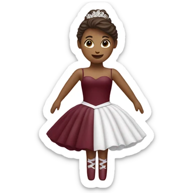 burgundy snowy music box with ballerina standing back sticker