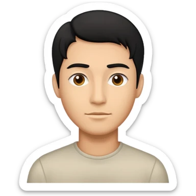 cabelo liso homen sticker