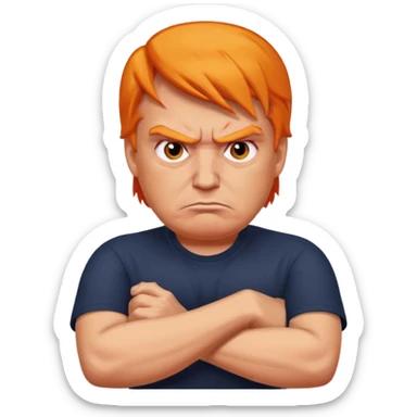donald trump crossed arms, angry sticker