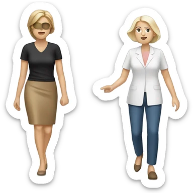 Woman leading a blind woman sticker