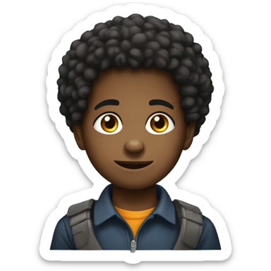 Niño de 7 años afro informatico sticker