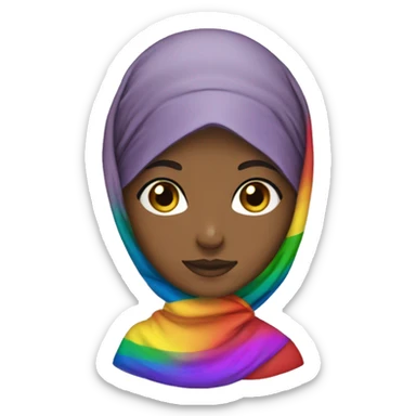 A hijabi whit a rainbow dress sticker