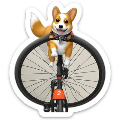 corgi on gravel bike sticker