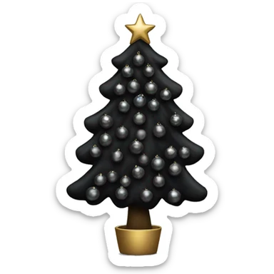 Black Xmas tree with all black ornaments sticker