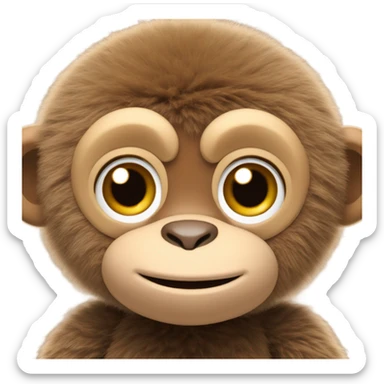 Light brown, baby monkey, jellycat stuffed animal sticker