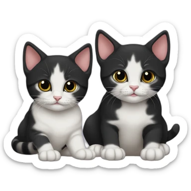 two-cats-bengali-cat-cat-black-kitten-together sticker
