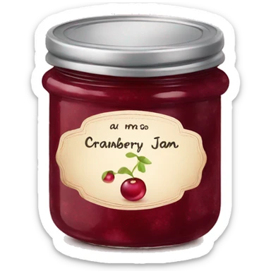 A jar of homemade cranberry jam with a cute label sticker