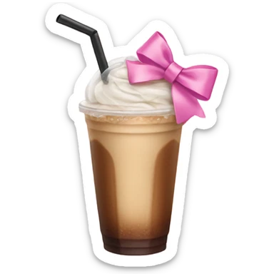 Iced coffee pink bow sticker