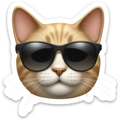 Cat with sunglasses sticker
