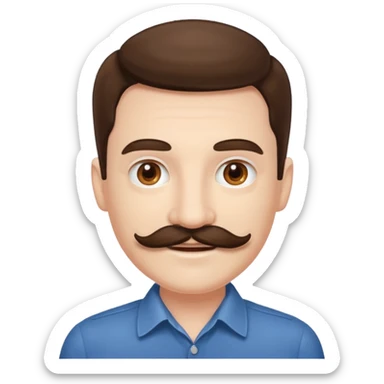 Dumb with moustache sticker